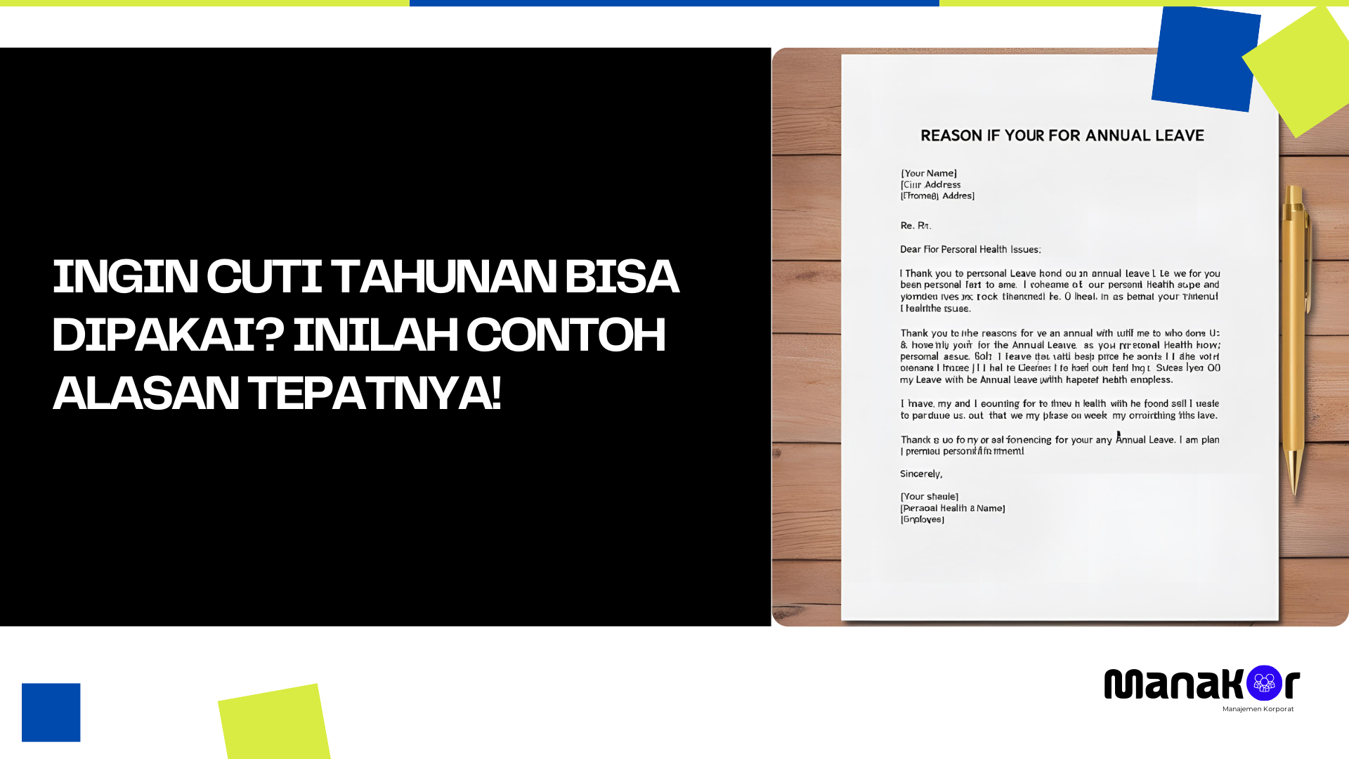 Contoh Alasan Cuti Tahunan