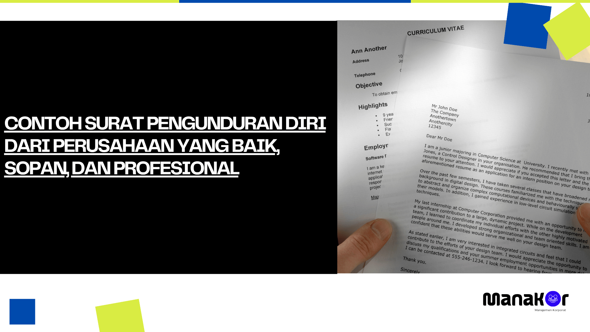 Surat pengunduran diri dari perusahaan