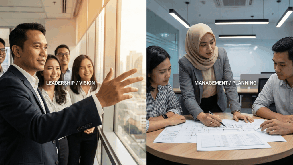 Kepemimpinan vs Manajemen